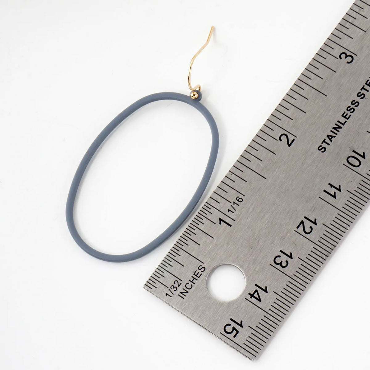 METAL RING WOOD DANGLE DROP EARRING