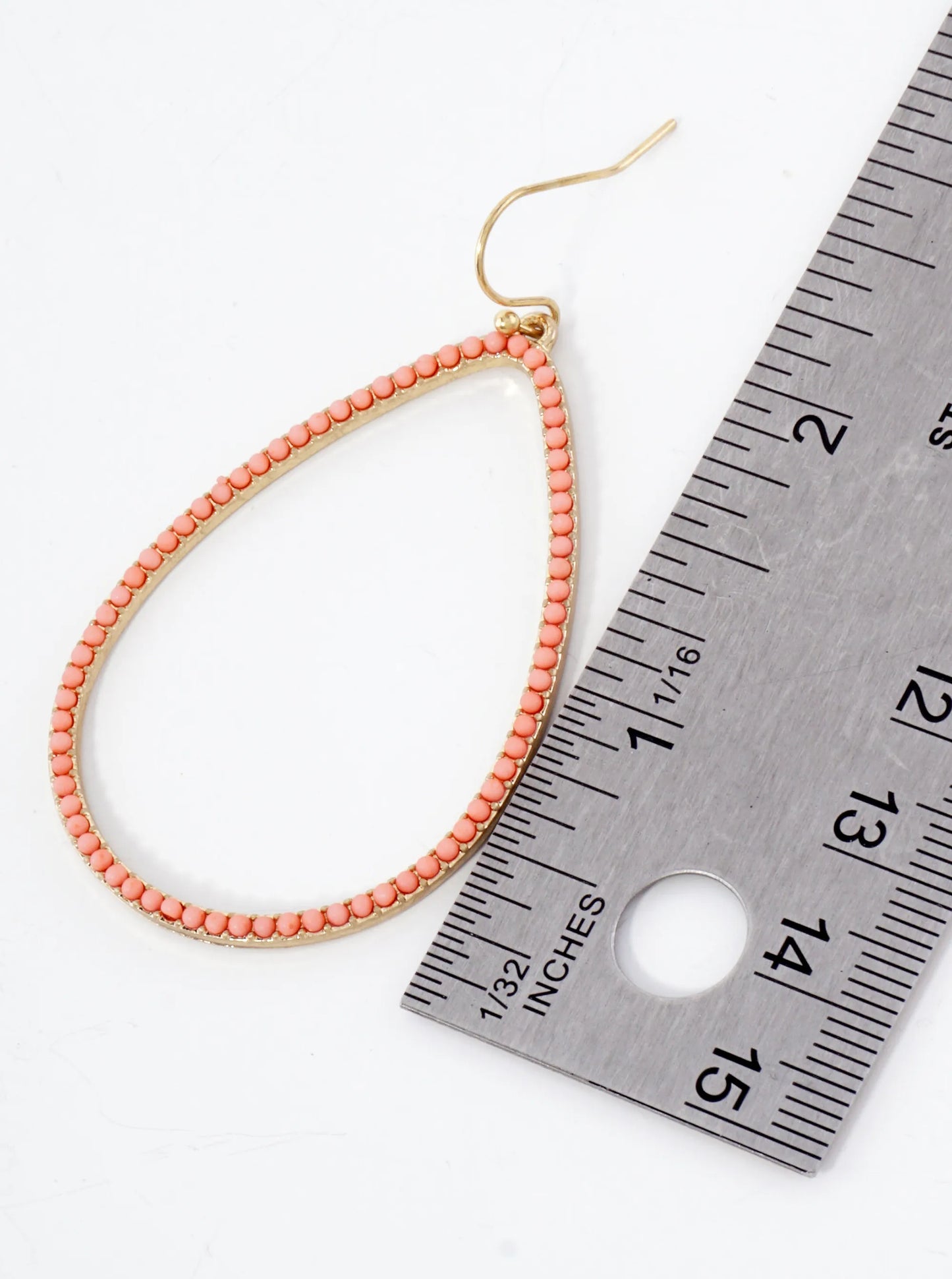 Color Stone Embedded Large Teardrop Dangle Earrings