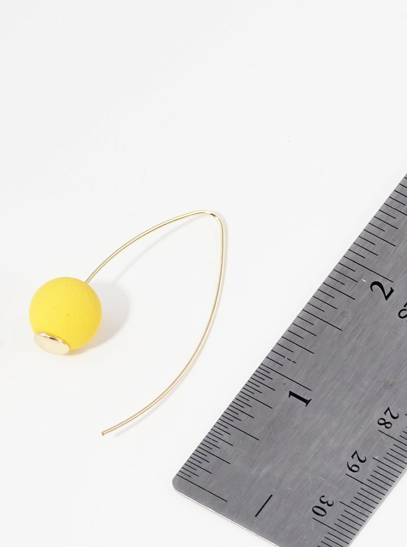 Color Coated Bead Drop Wire Hook Earrings