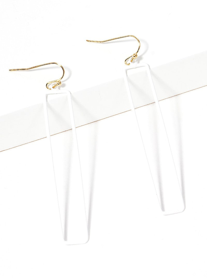 Color Coated Metal Rectangle Drop Dangle Earrings