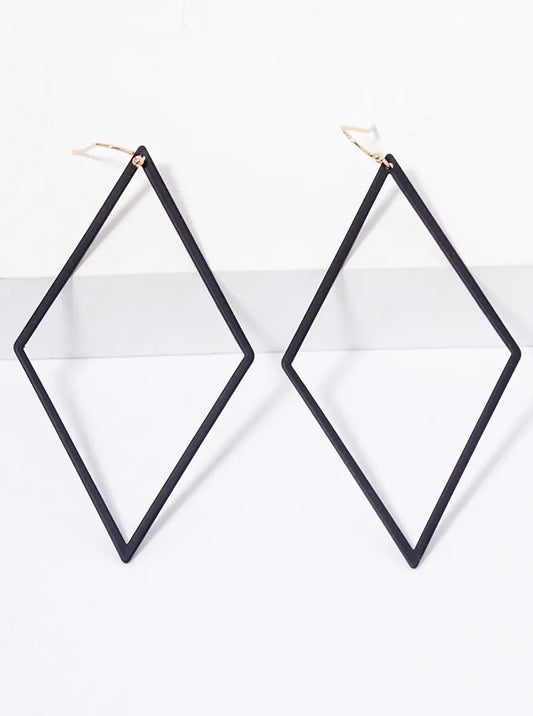 Color Coated Metal Rhombus Dangle Drop Earrings