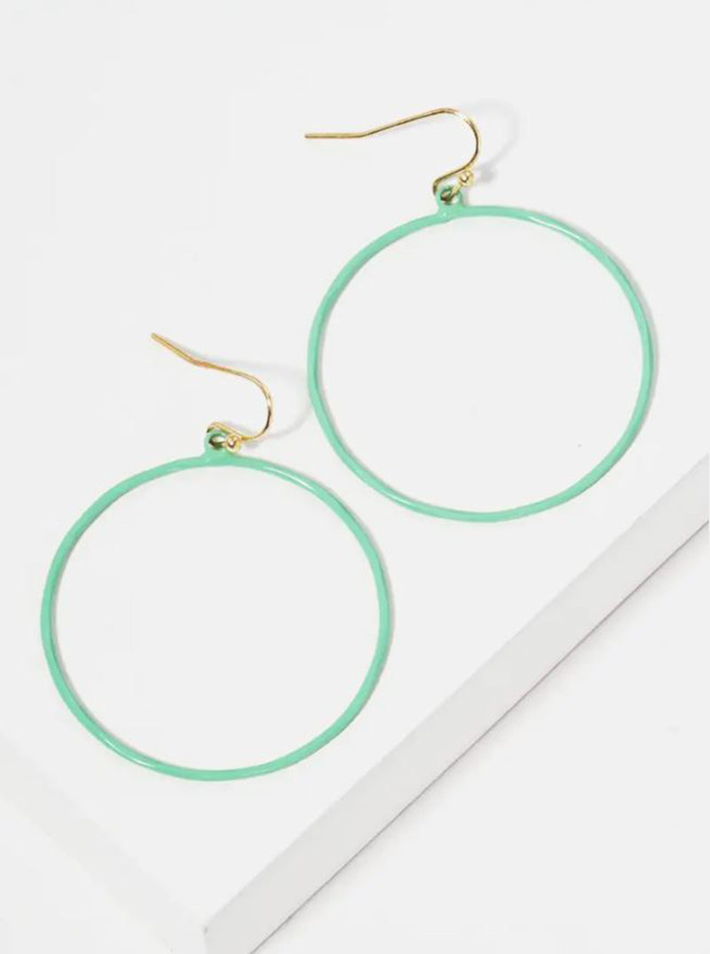 Color Coated Metal Round Shaped Lightweight Dangle Drop Earrings