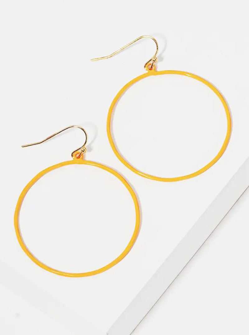 Color Coated Metal Round Shaped Lightweight Dangle Drop Earrings