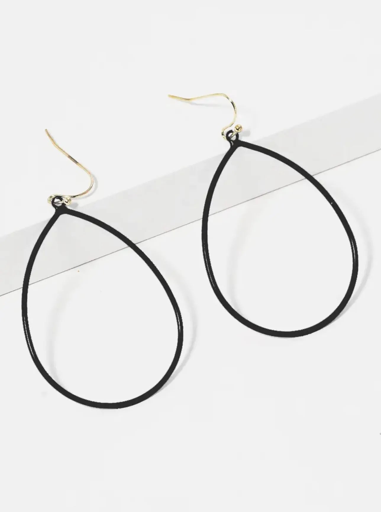 Color Coated Teardrop Drop Fishhook Dangle Drop Earrings