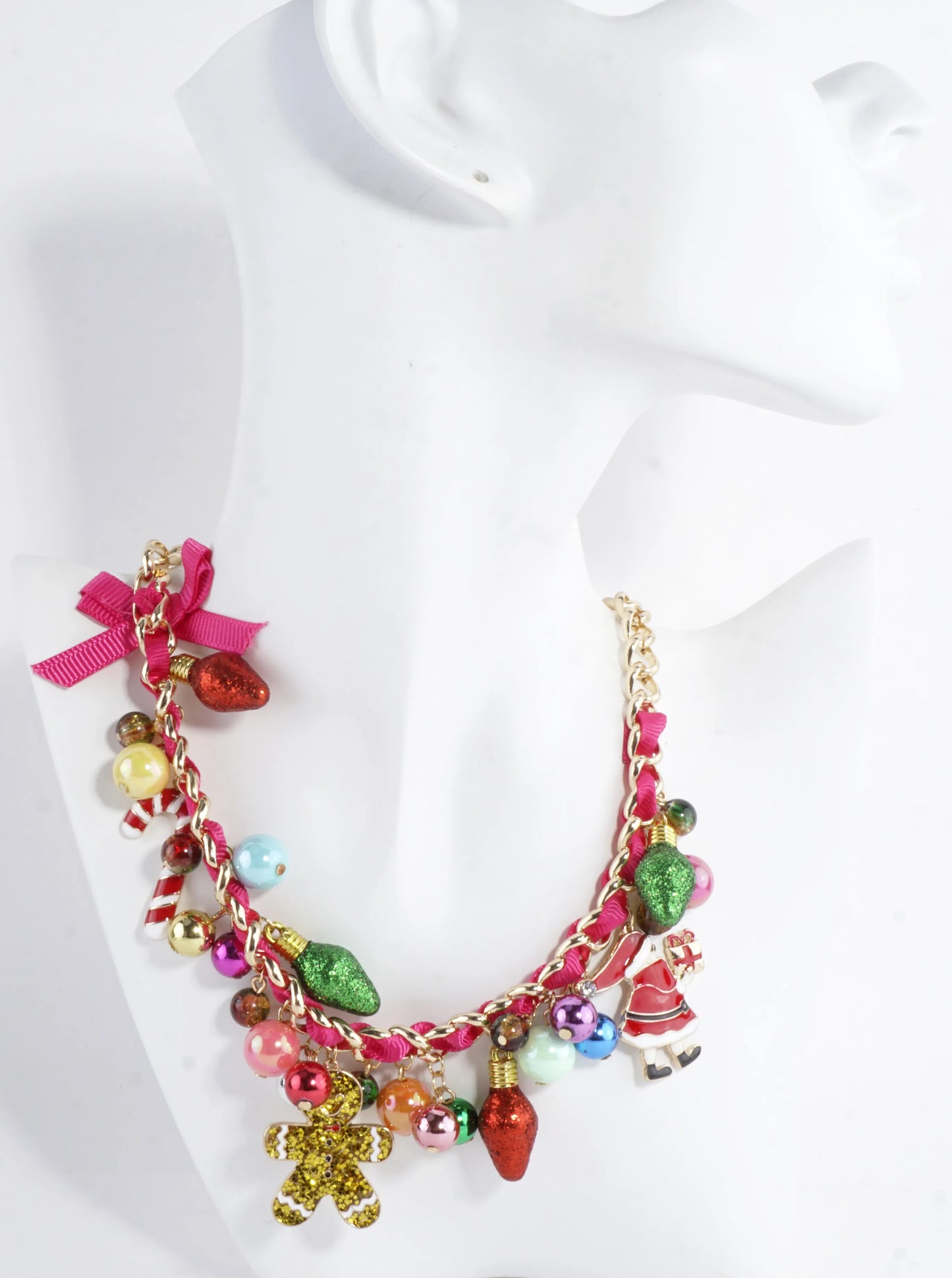 Colorful Christmas Charm Necklace