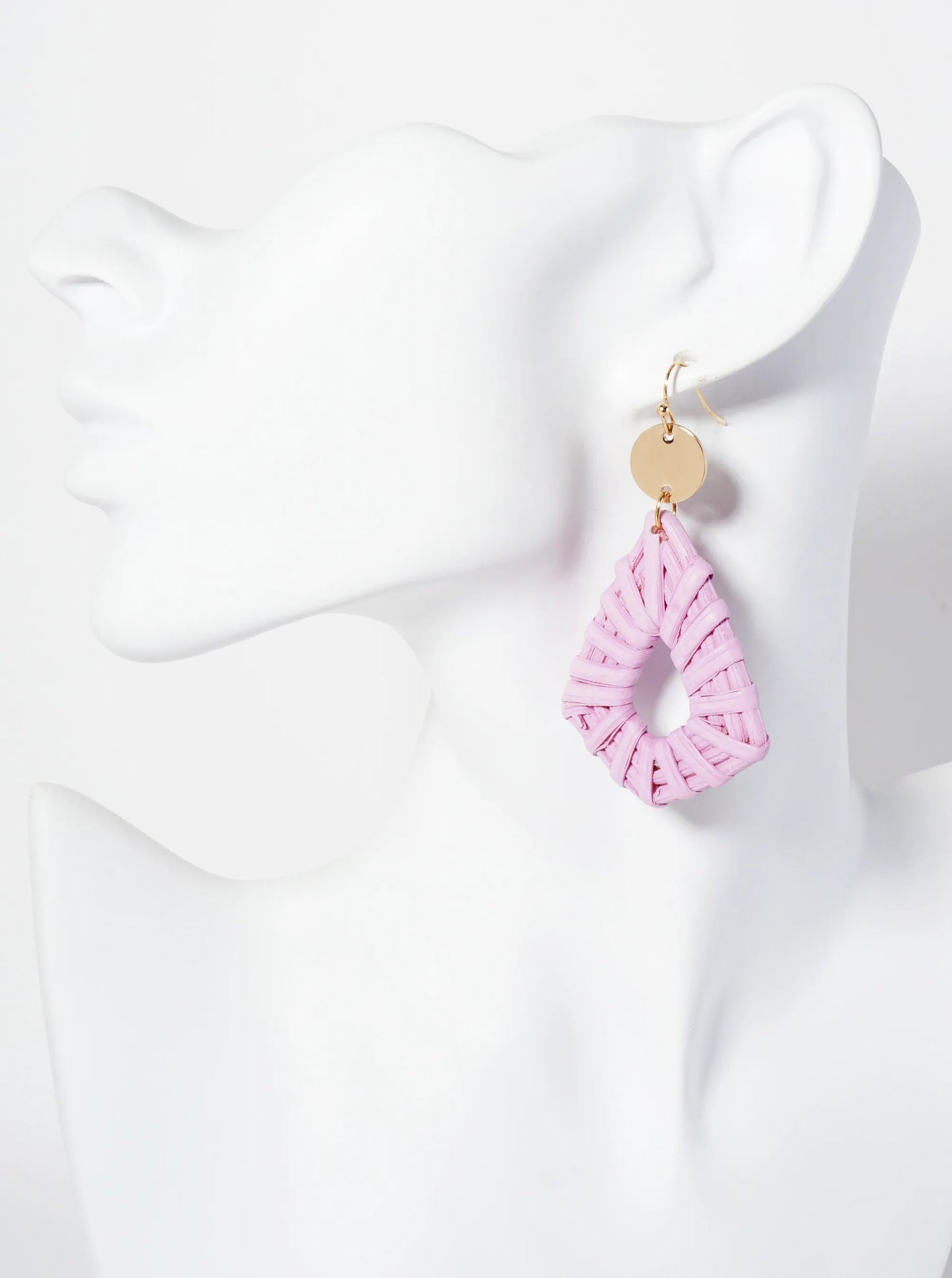 Colorful Diamond-Shaped Rattan Drop Statement Earrings