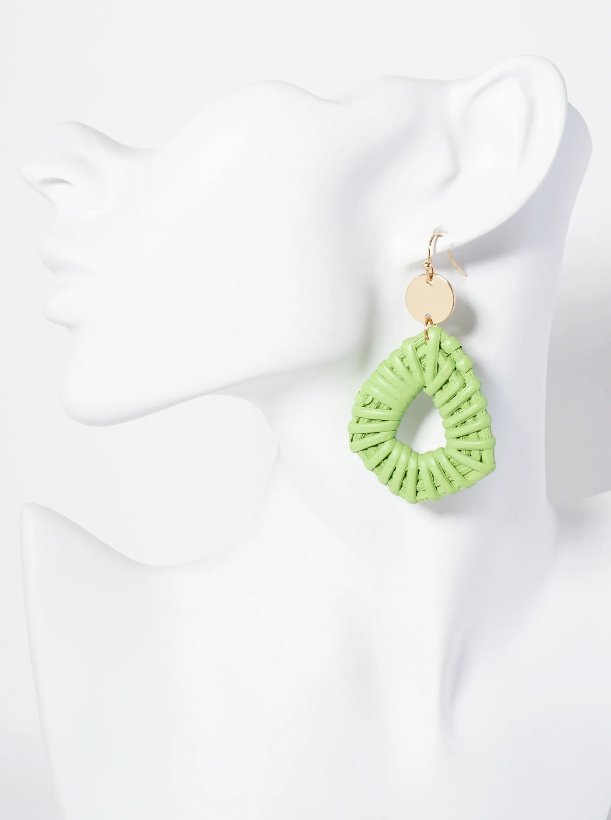 Colorful Diamond-Shaped Rattan Drop Statement Earrings
