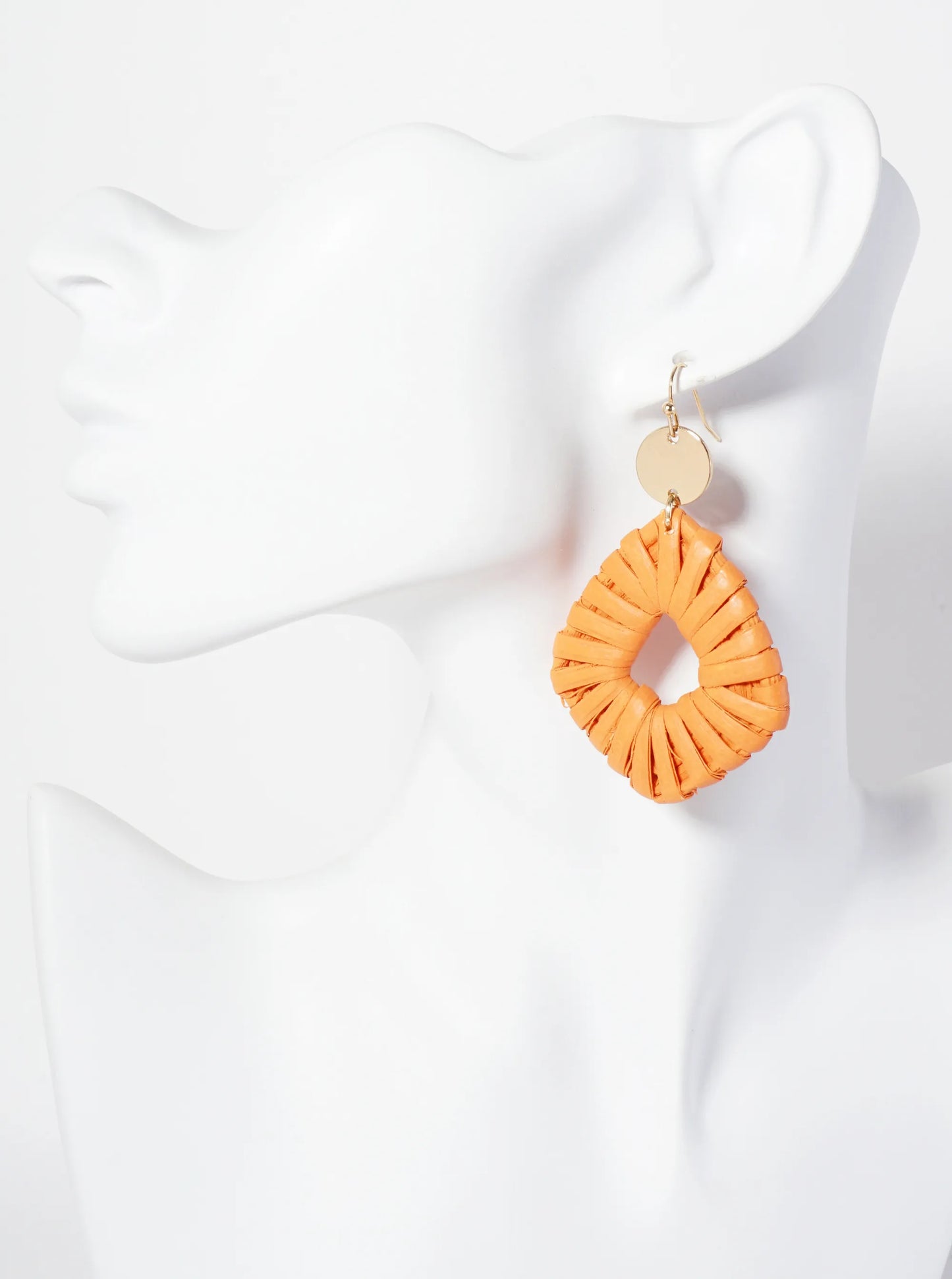 Colorful Diamond-Shaped Rattan Drop Statement Earrings