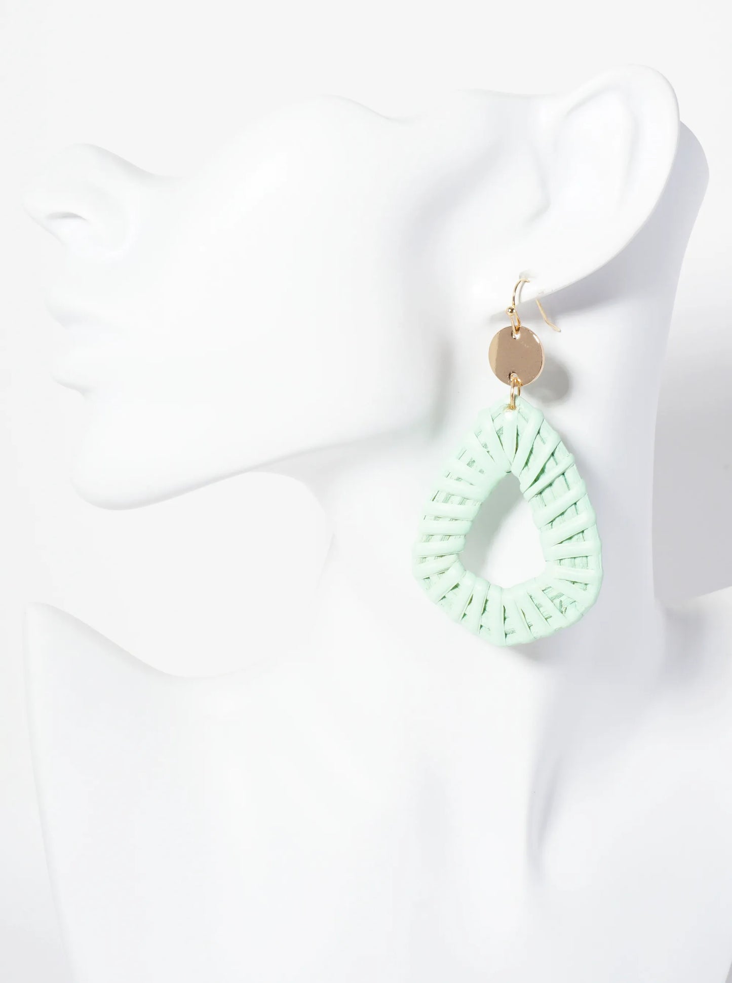 Colorful Diamond-Shaped Rattan Drop Statement Earrings