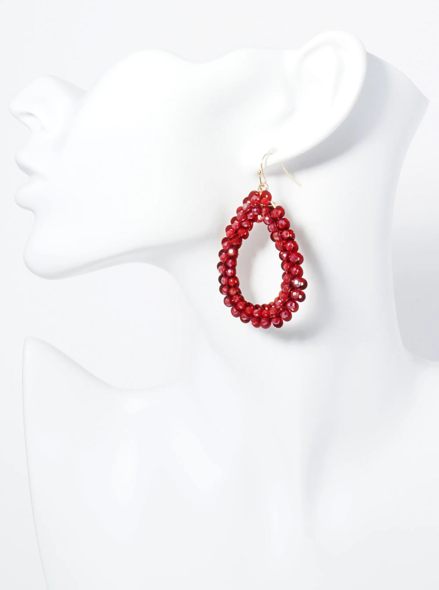 Combination Of Glass Beads And Sequins Teardrop Earrings