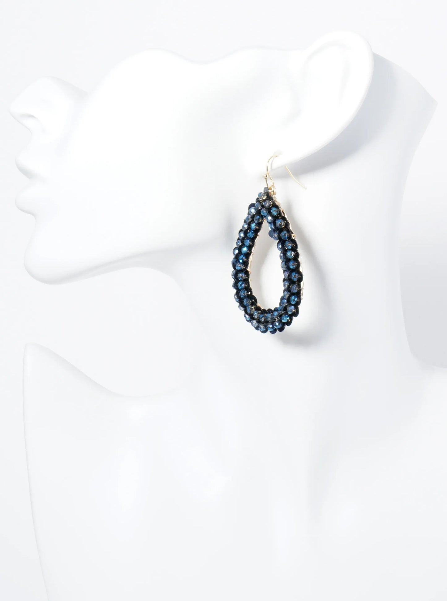 Combination Of Glass Beads And Sequins Teardrop Earrings