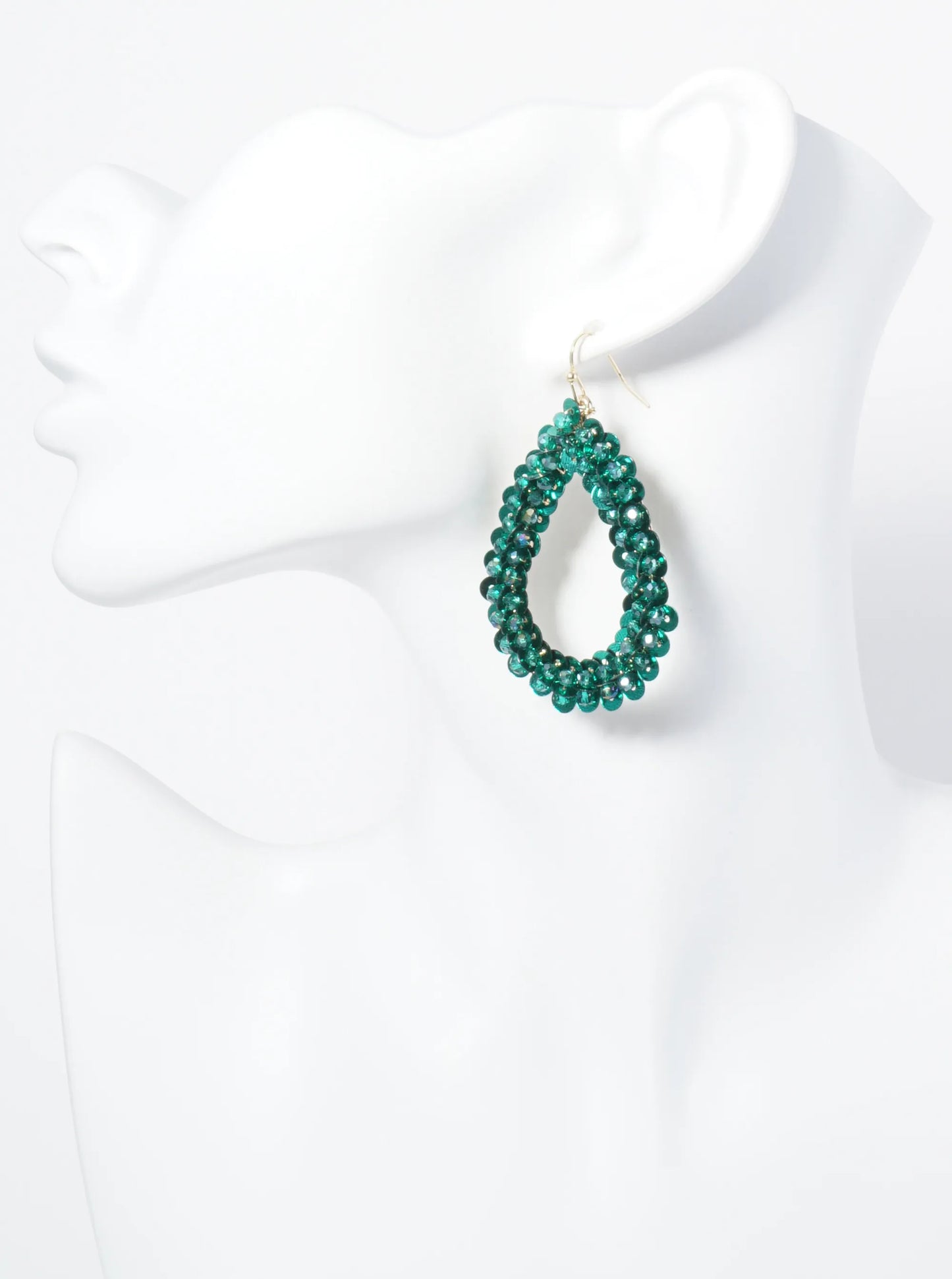 Combination Of Glass Beads And Sequins Teardrop Earrings
