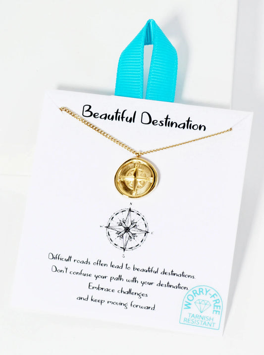 Compass Pendant Hypoallergenic Stainless Steel Necklace