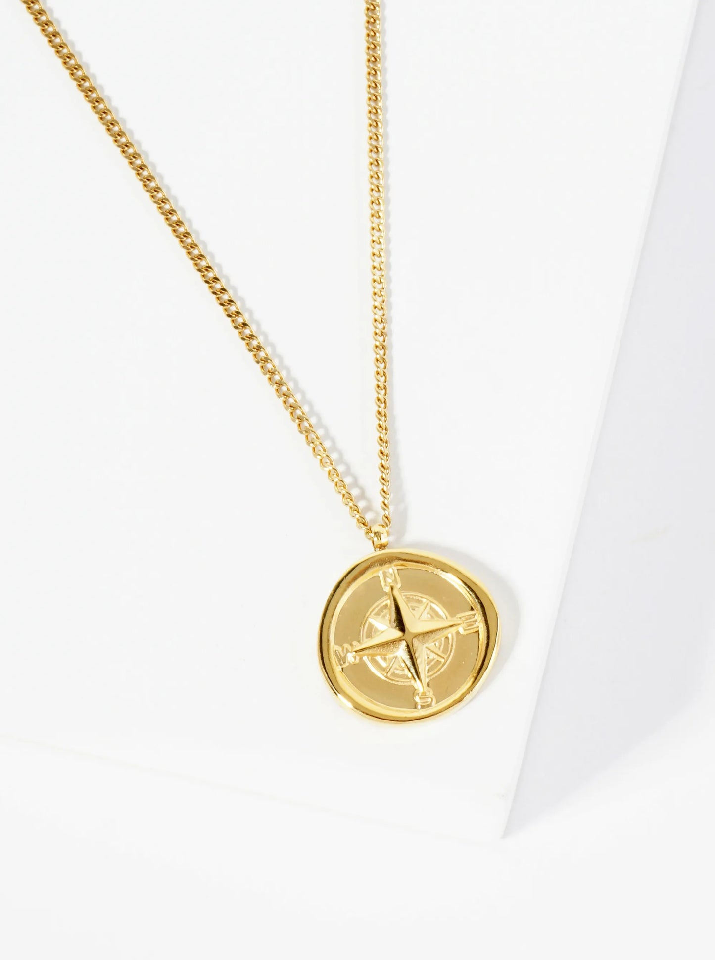 Compass Pendant Hypoallergenic Stainless Steel Necklace