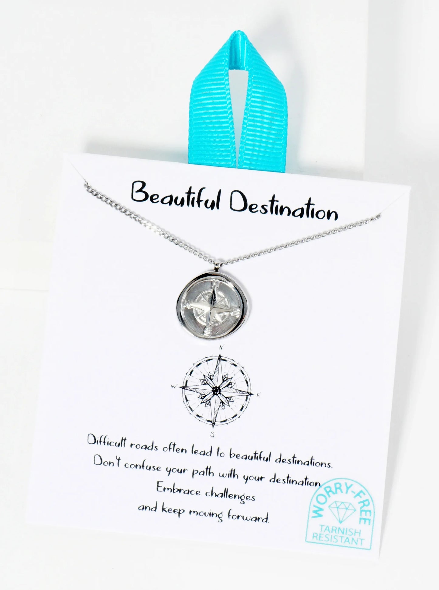 Compass Pendant Hypoallergenic Stainless Steel Necklace