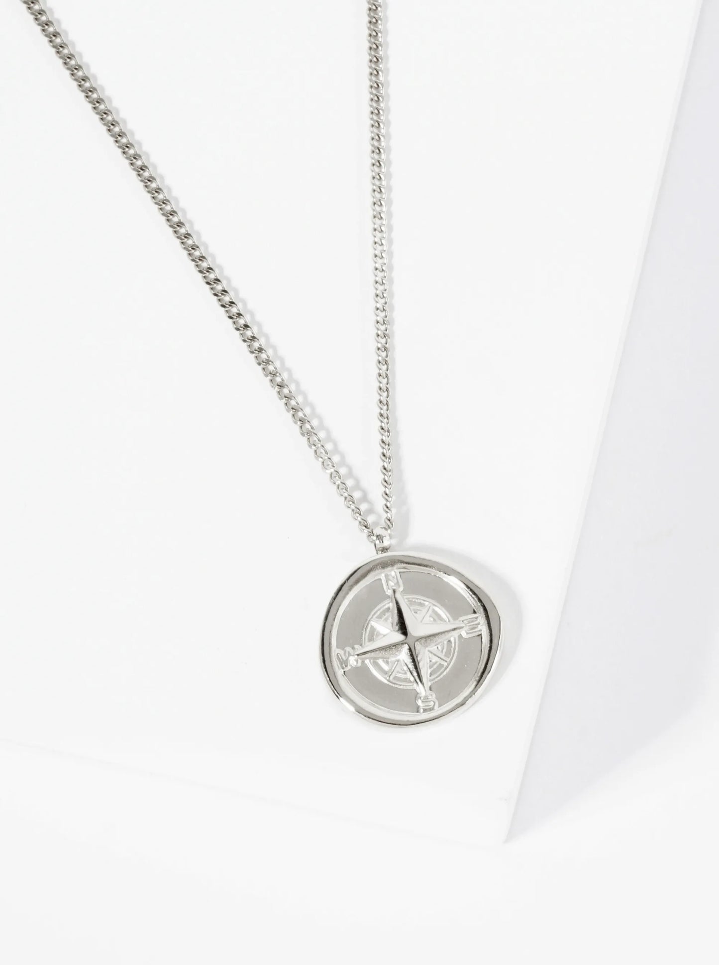 Compass Pendant Hypoallergenic Stainless Steel Necklace