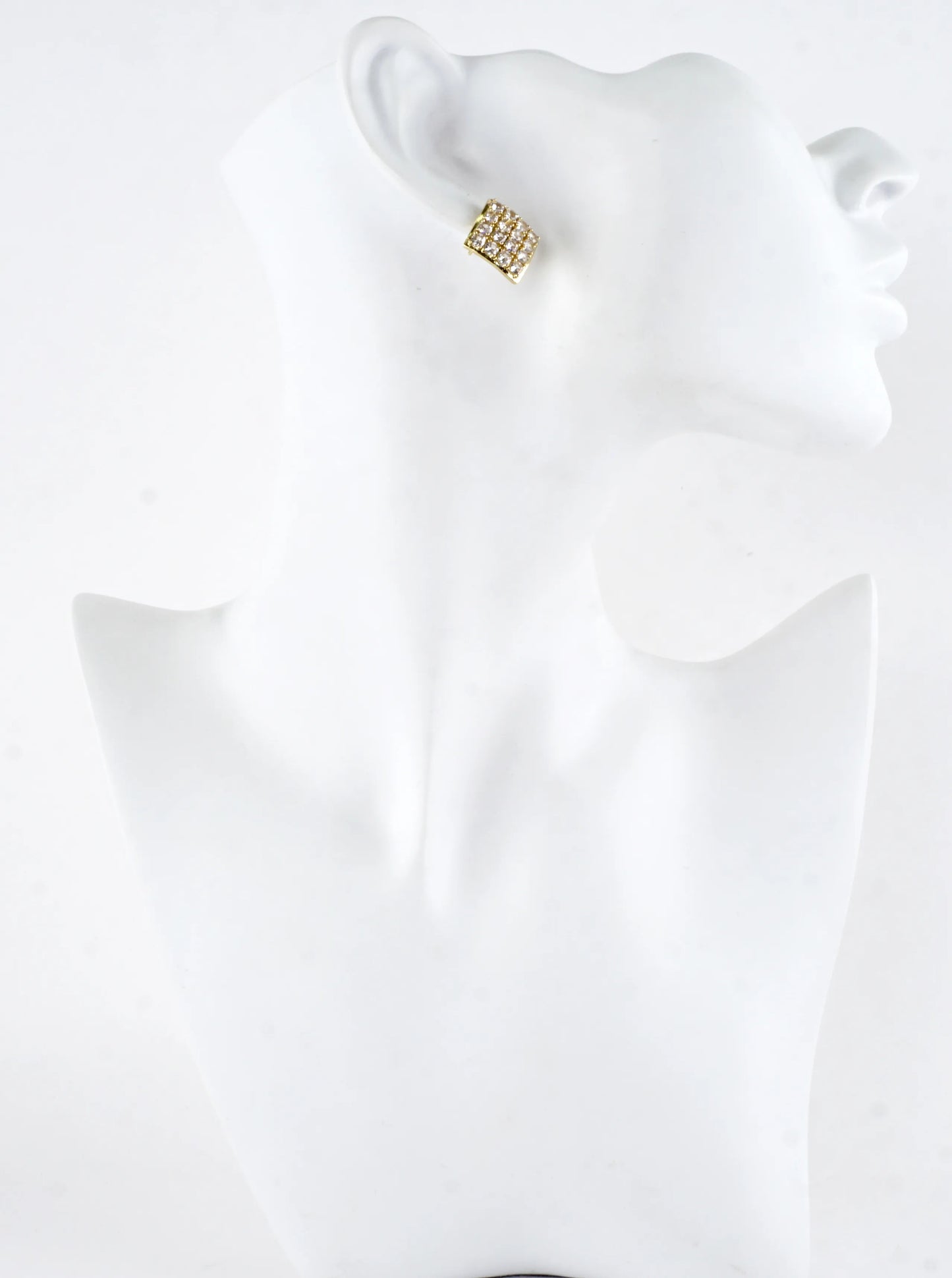 Concave Square CZ Pave Earrings