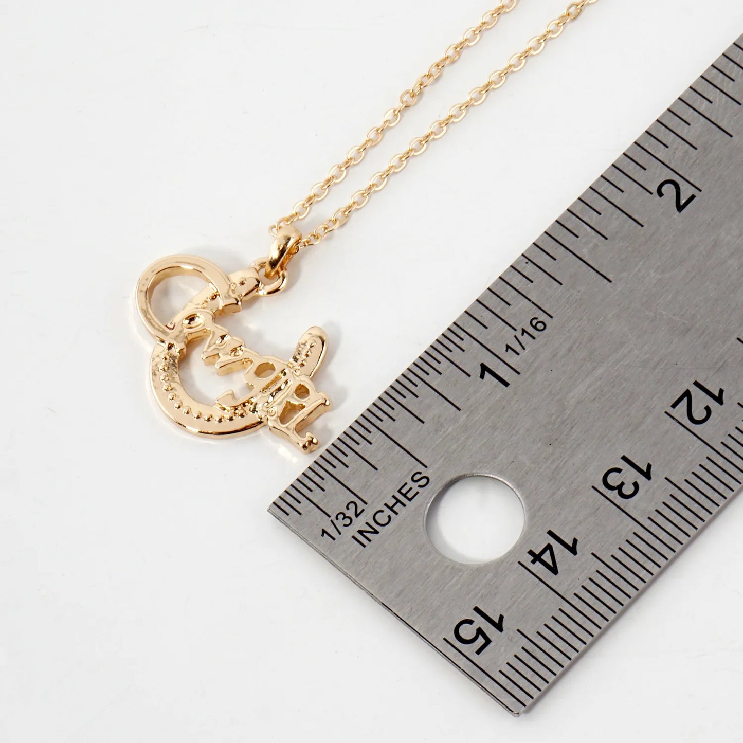 Cowgirl Script Horseshoe Pendant Necklace