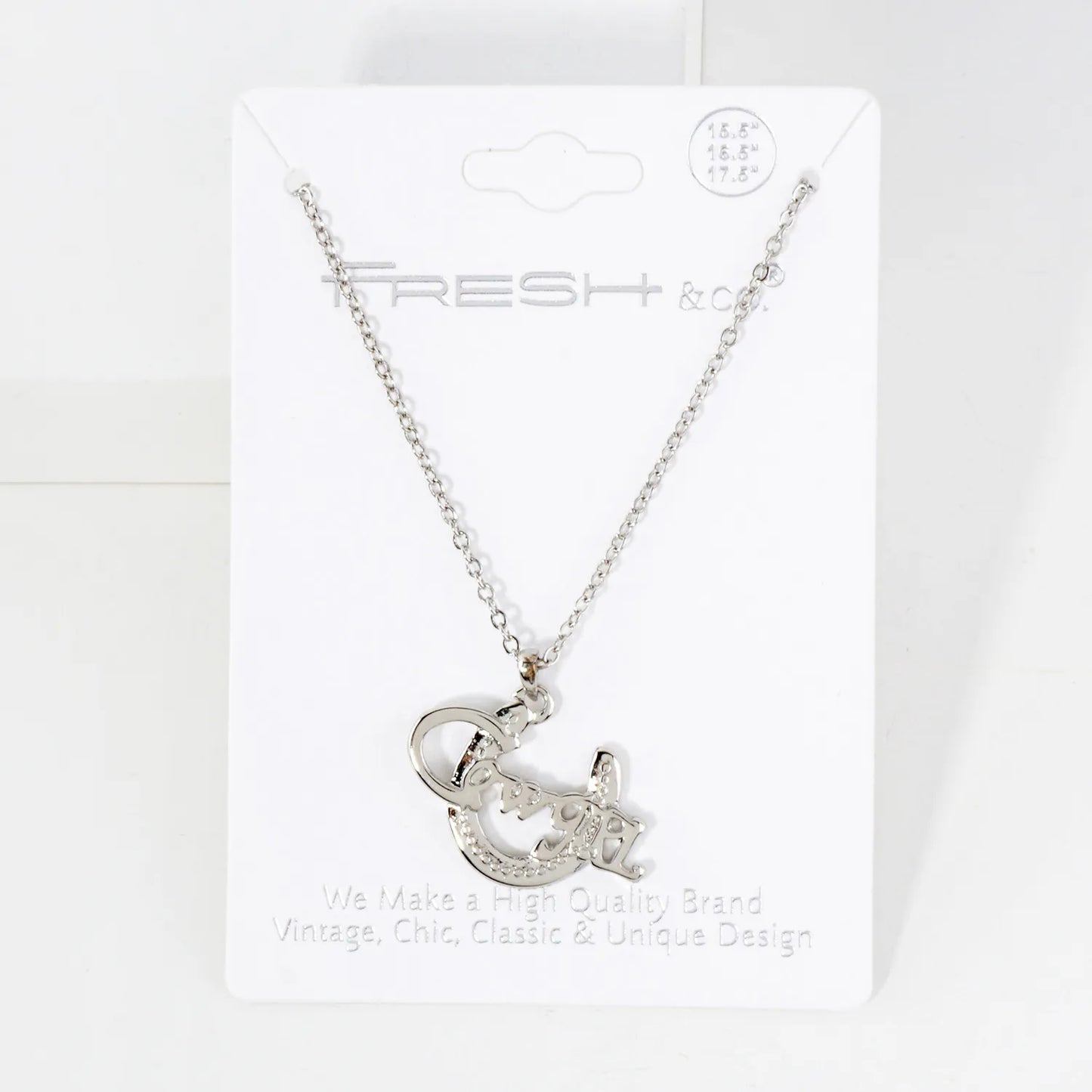 Cowgirl Script Horseshoe Pendant Necklace