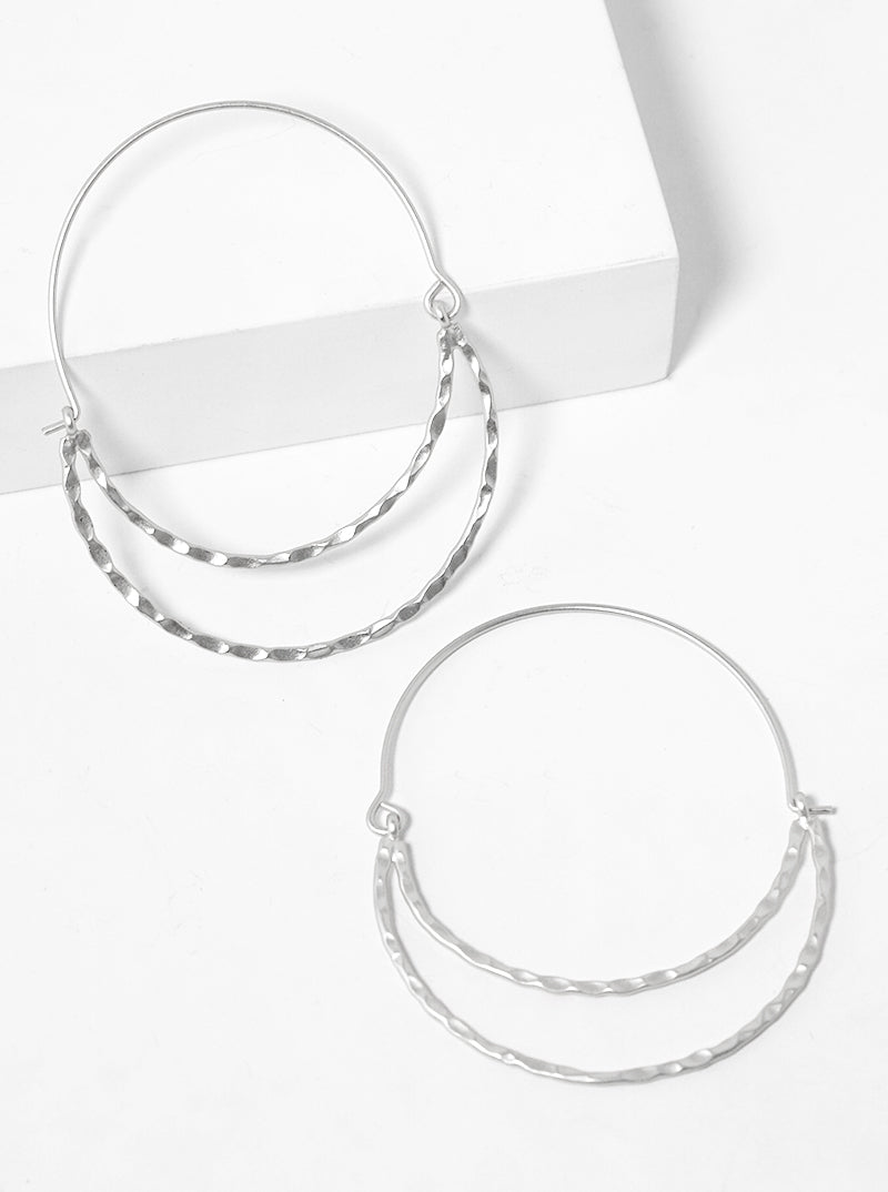 Crest Moon Inspired Hammered Hoop Earrings