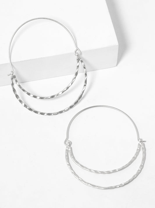Crest Moon Inspired Hammered Hoop Earrings
