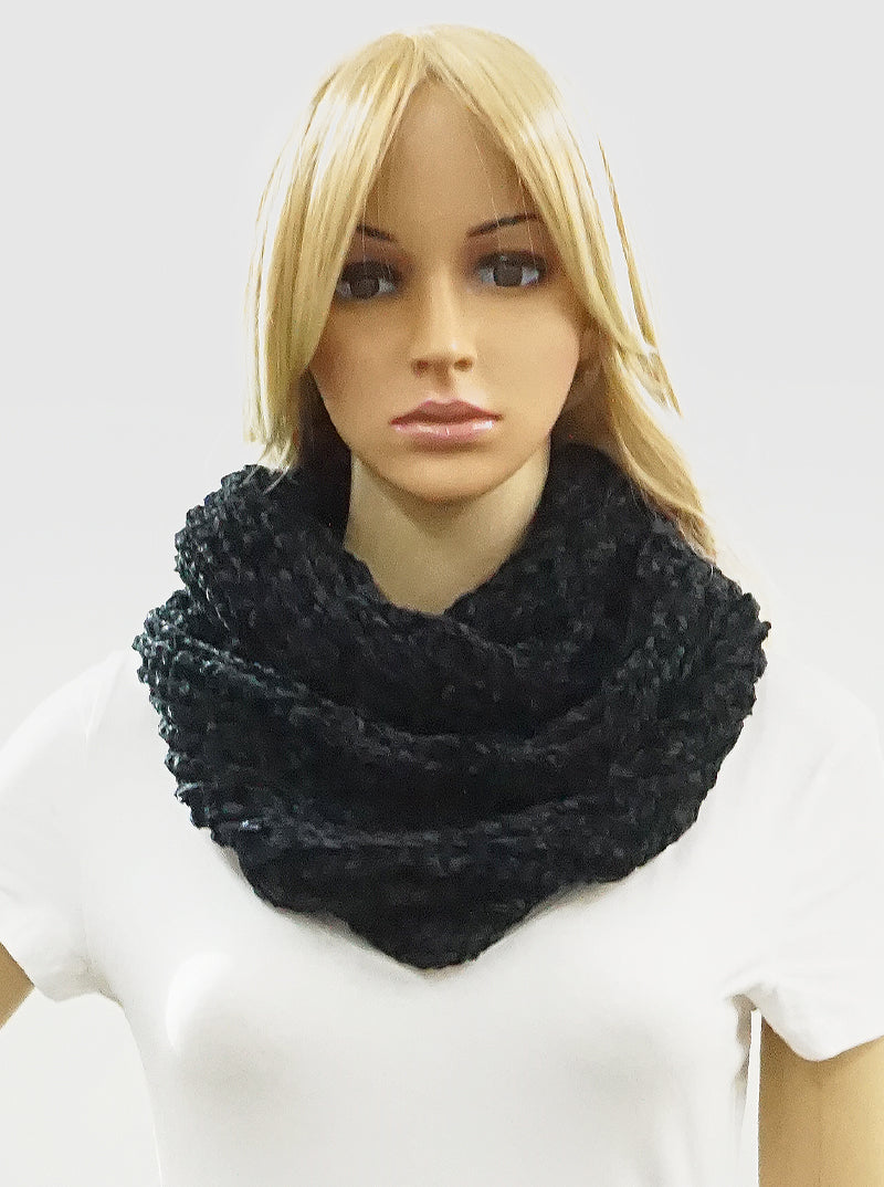 Crochet Velvet Double Loop Soft Infinity Scarf