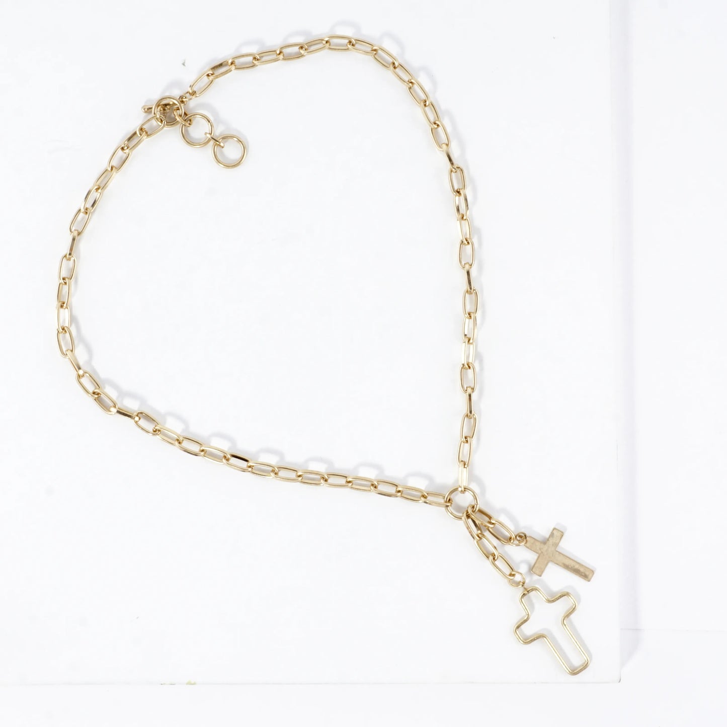 Cross Cluster Pendant Toggle Necklace