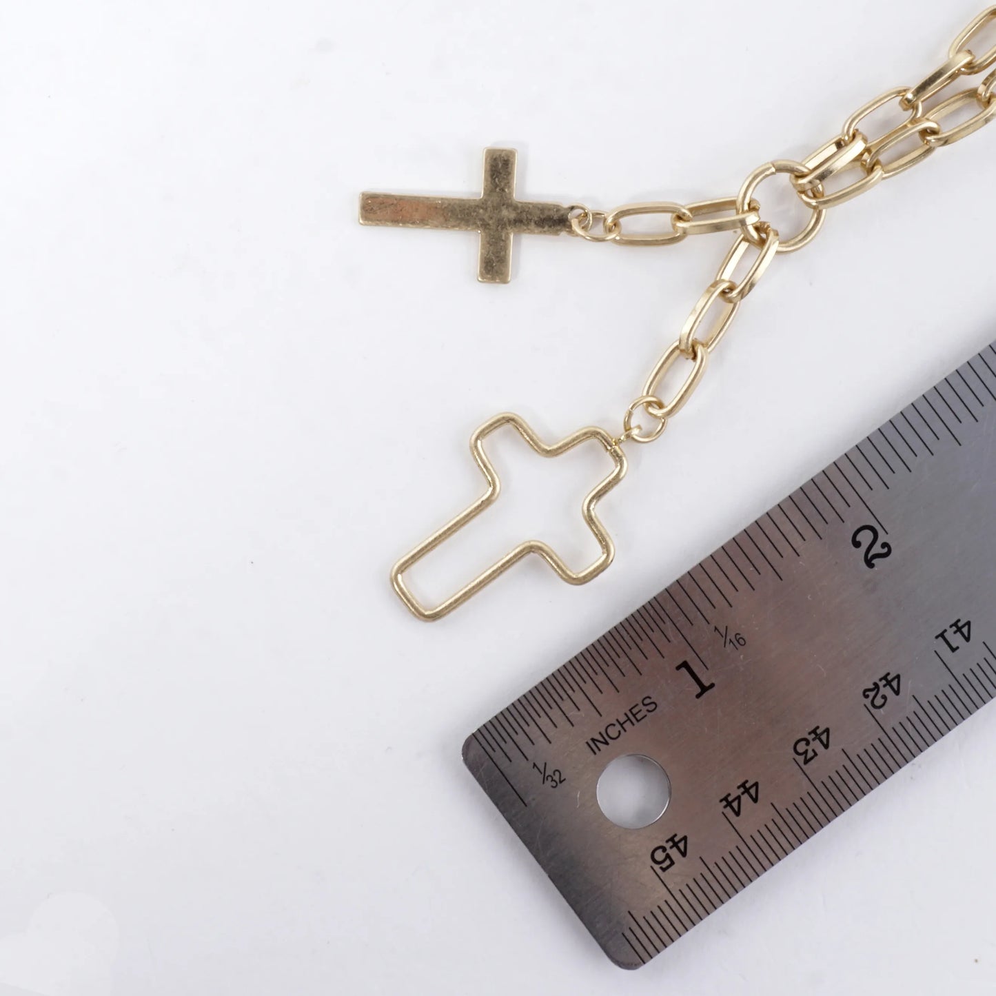 Cross Cluster Pendant Toggle Necklace