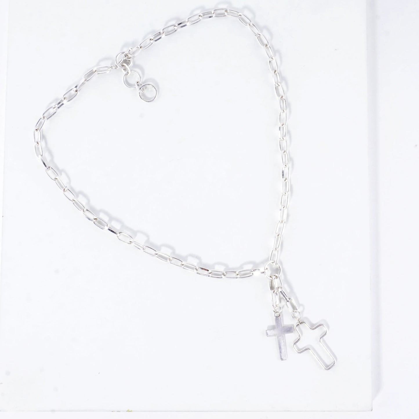 Cross Cluster Pendant Toggle Necklace