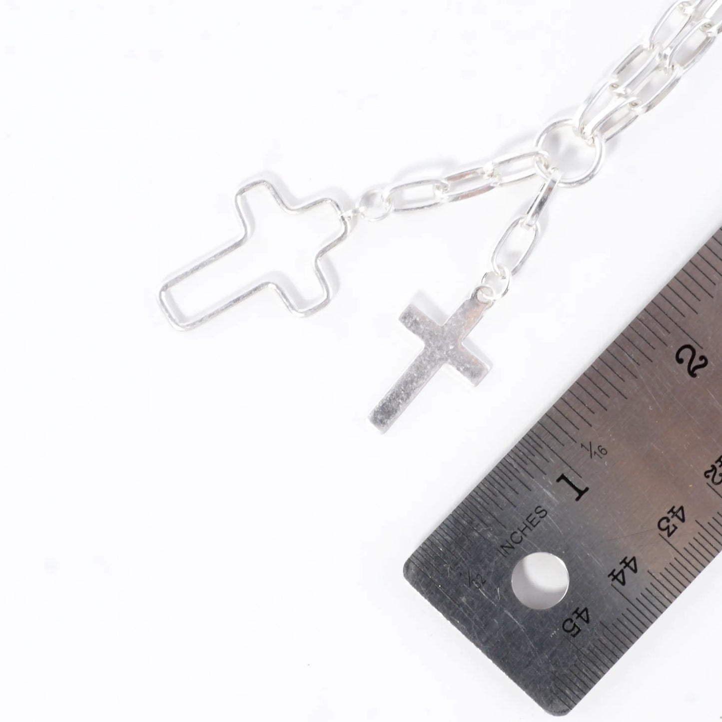 Cross Cluster Pendant Toggle Necklace
