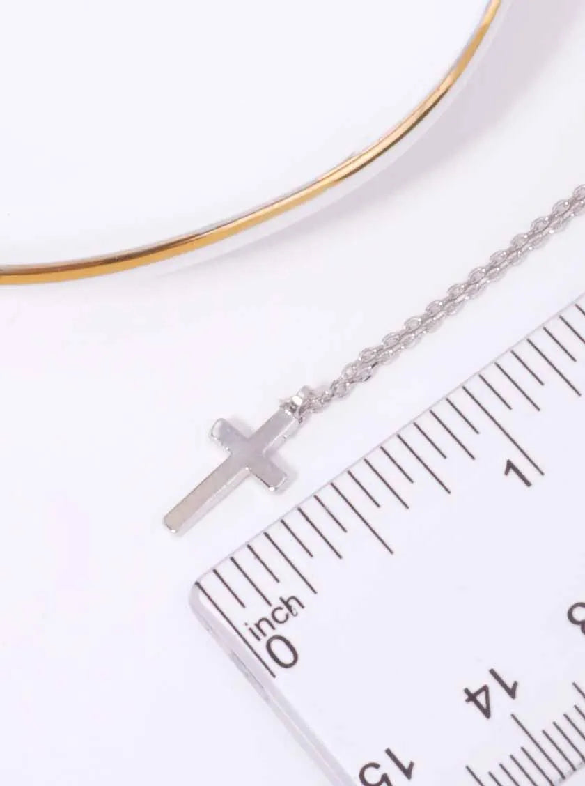 Cross Pendant 18K-Gold-Dipped Layered Necklace