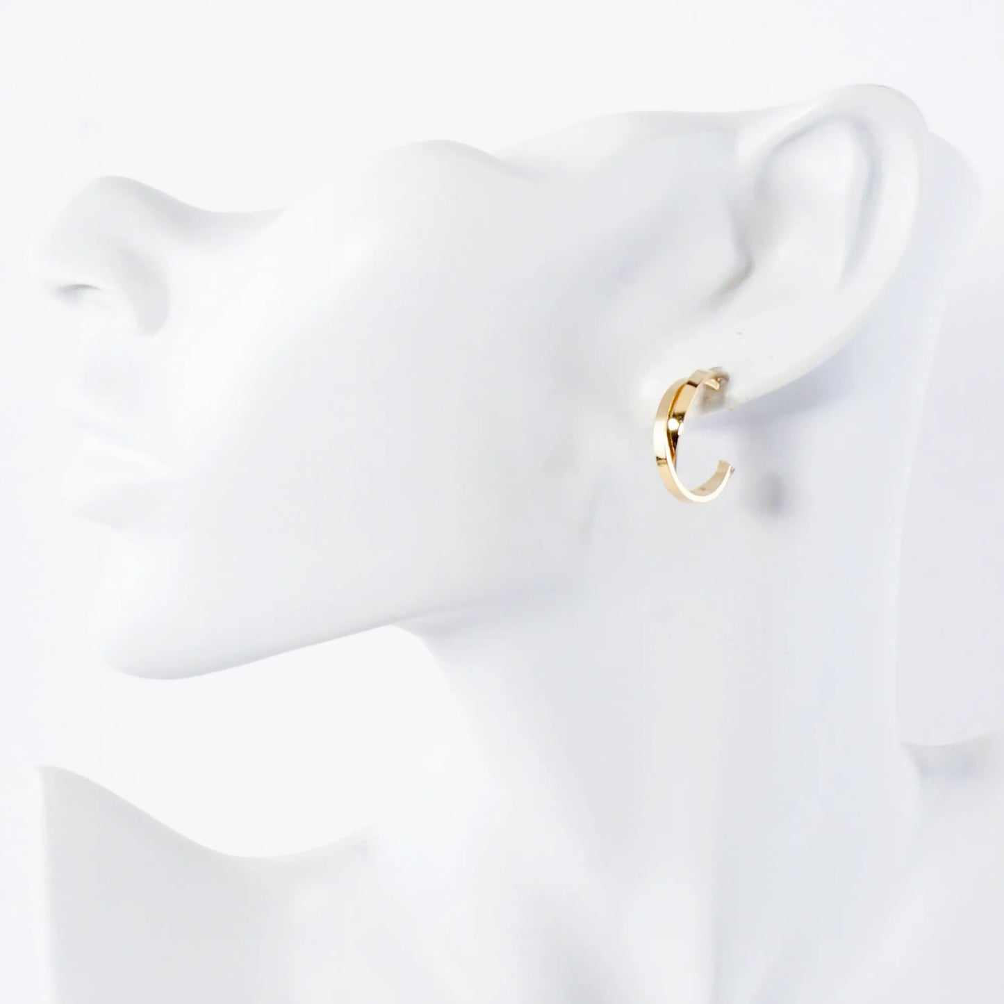 Crossover Design 14K-Gold-Dipped 20mm Brass Open Hoop Earrings