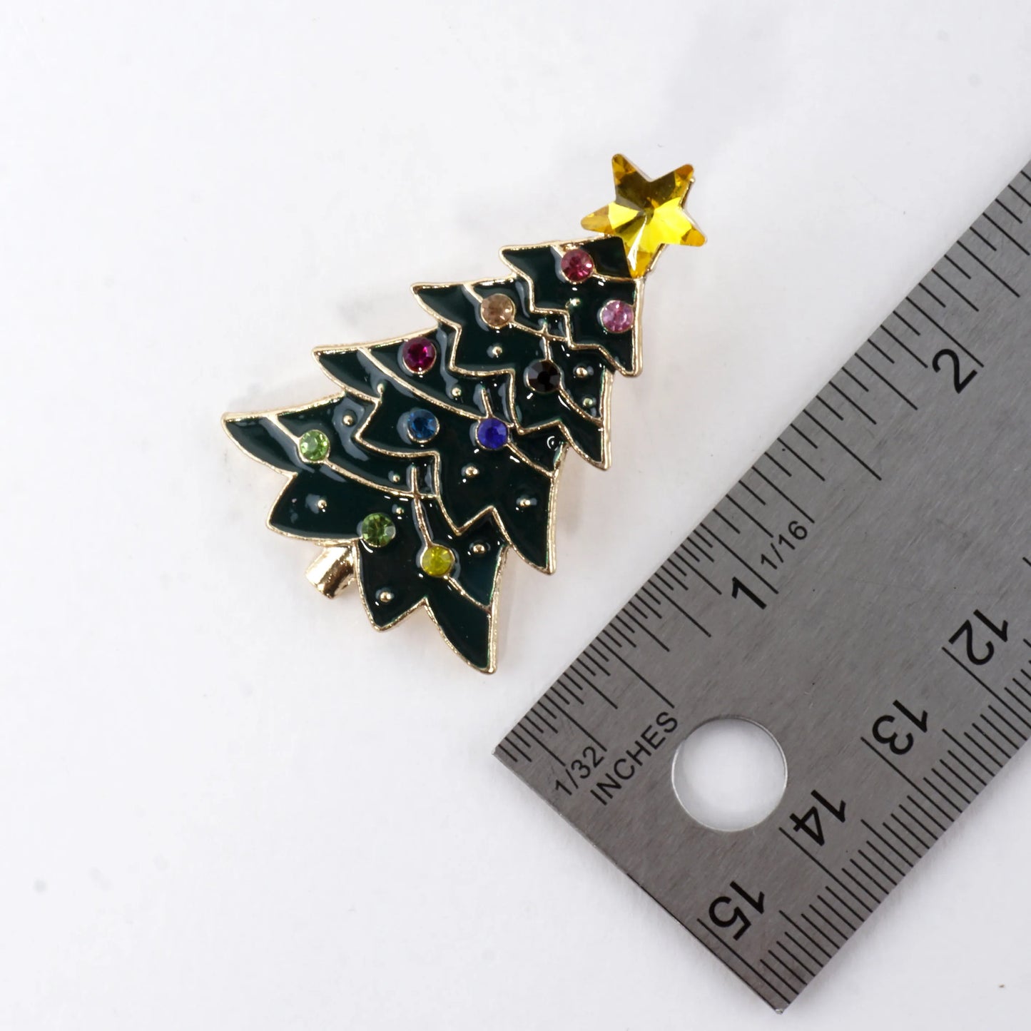 Crystal Christmas Tree Earrings With Star Topper