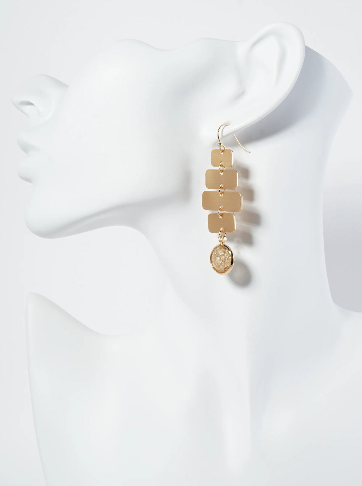 Crystal Drop Geometric Dangle Earrings