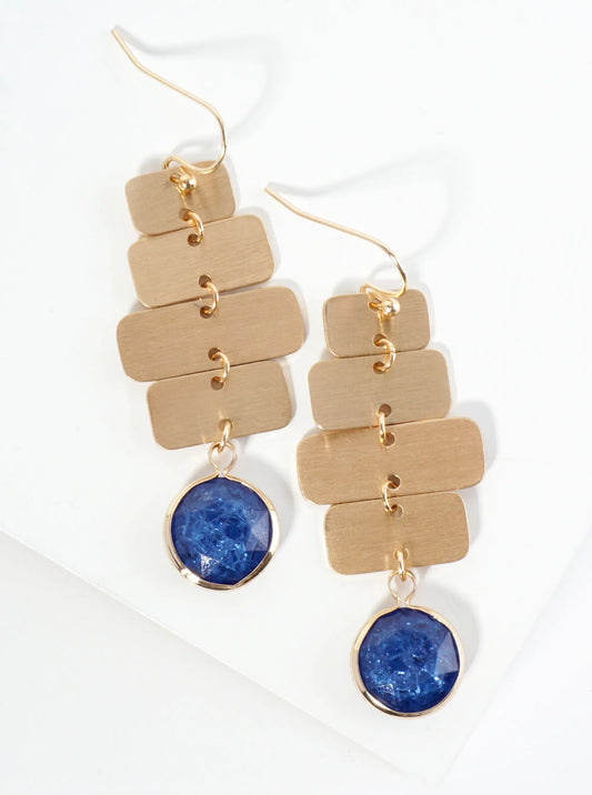 Crystal Drop Geometric Dangle Earrings