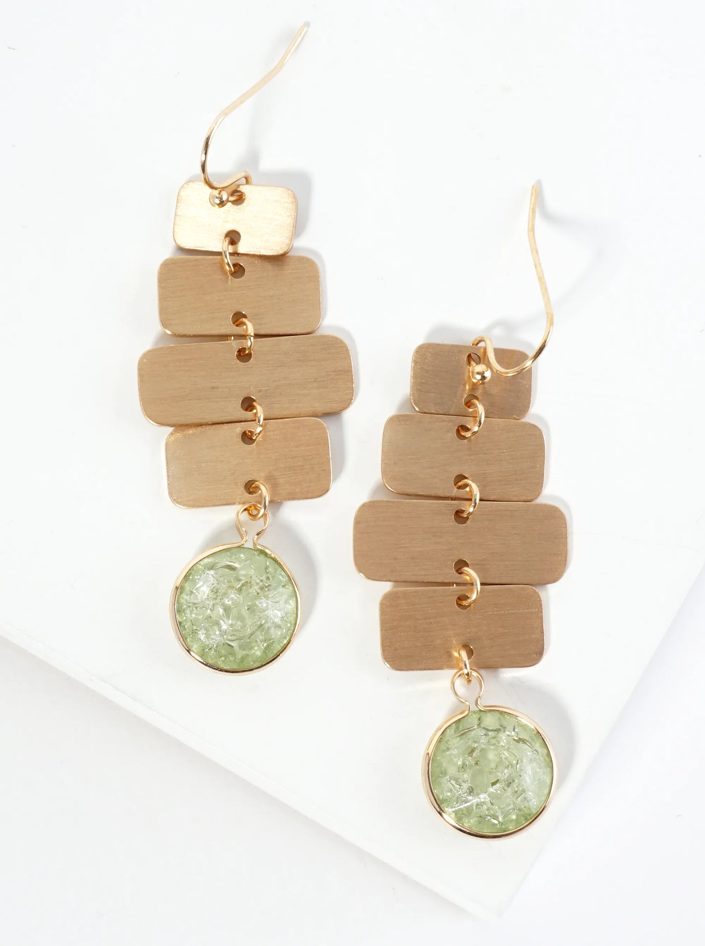 Crystal Drop Geometric Dangle Earrings