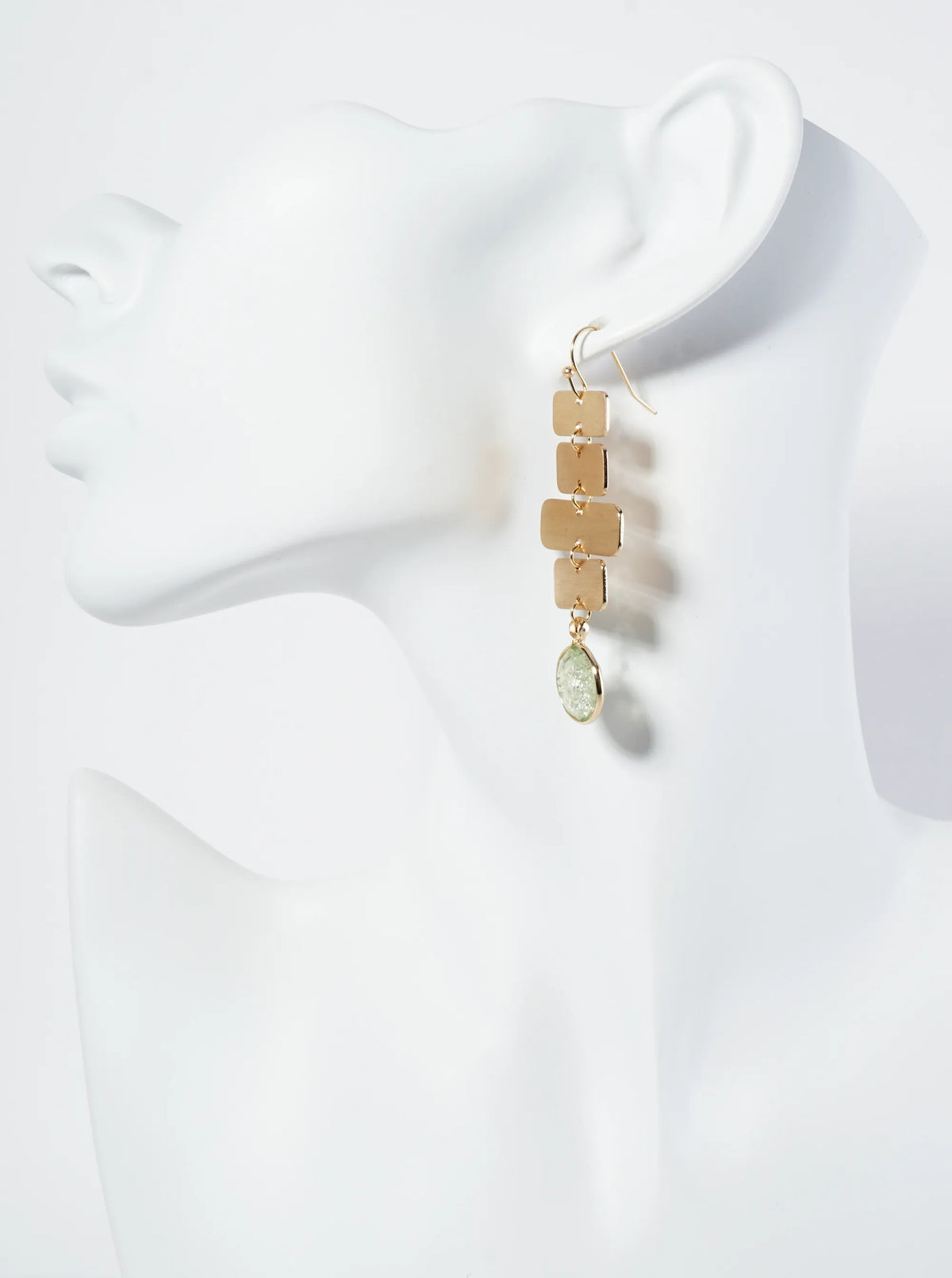 Crystal Drop Geometric Dangle Earrings