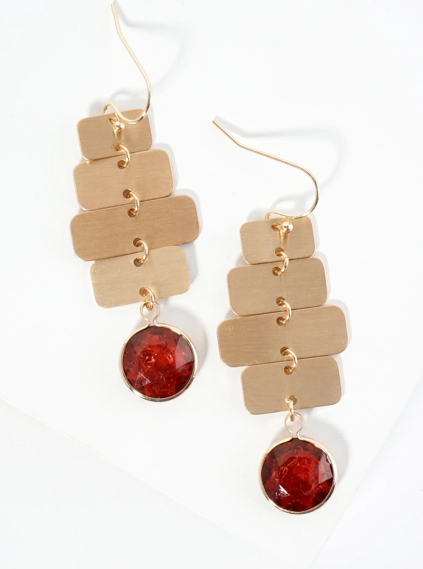 Crystal Drop Geometric Dangle Earrings