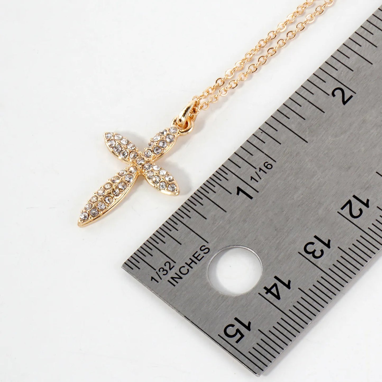Crystal-Pave 1-Inch Cross Pendant Necklace