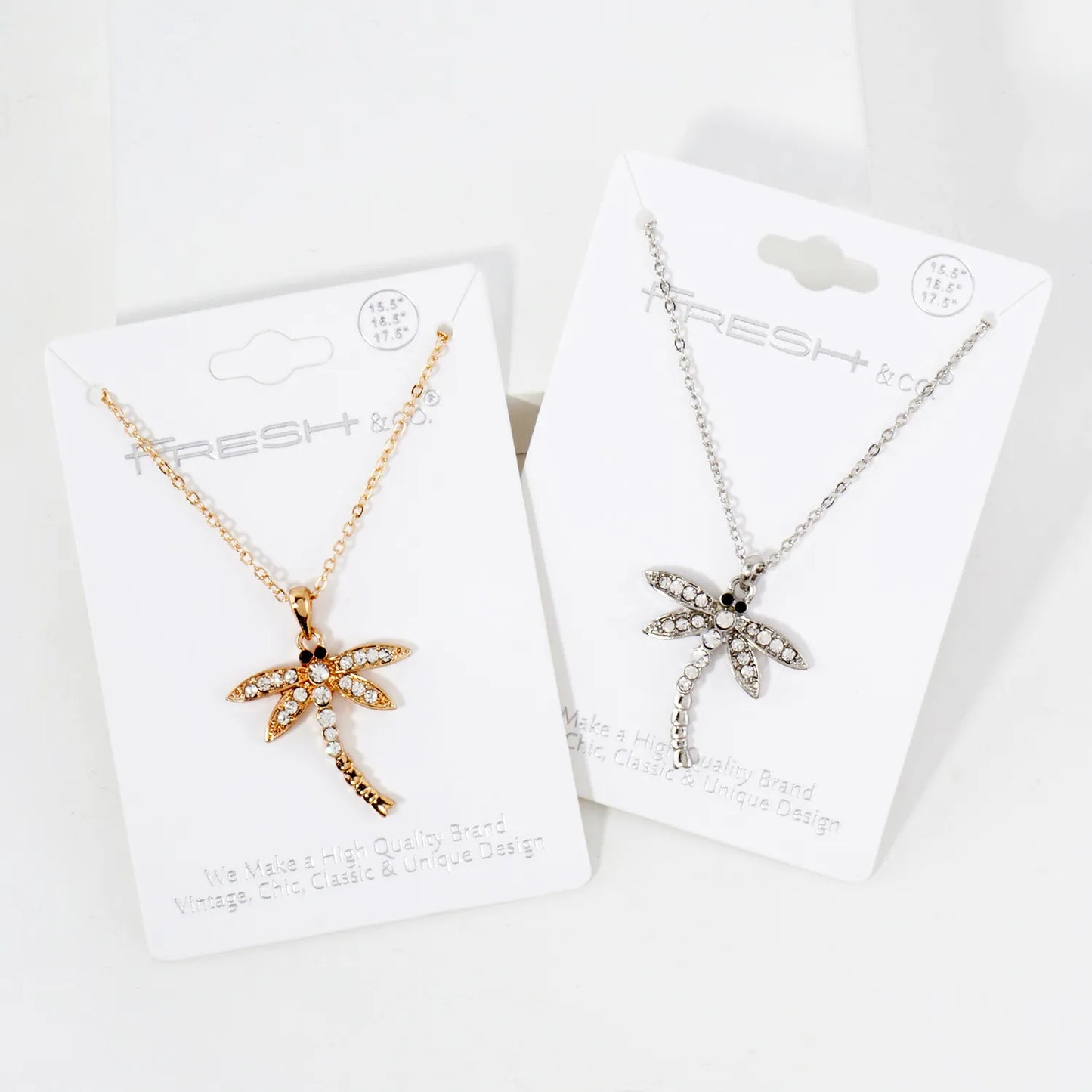 Crystal-Pave 1-Inch Dragonfly Pendant Necklace