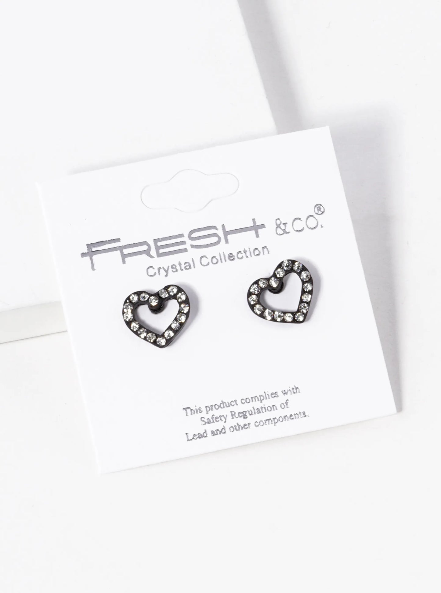 Crystal Pave 10mm Dainty Heart Stud Earrings