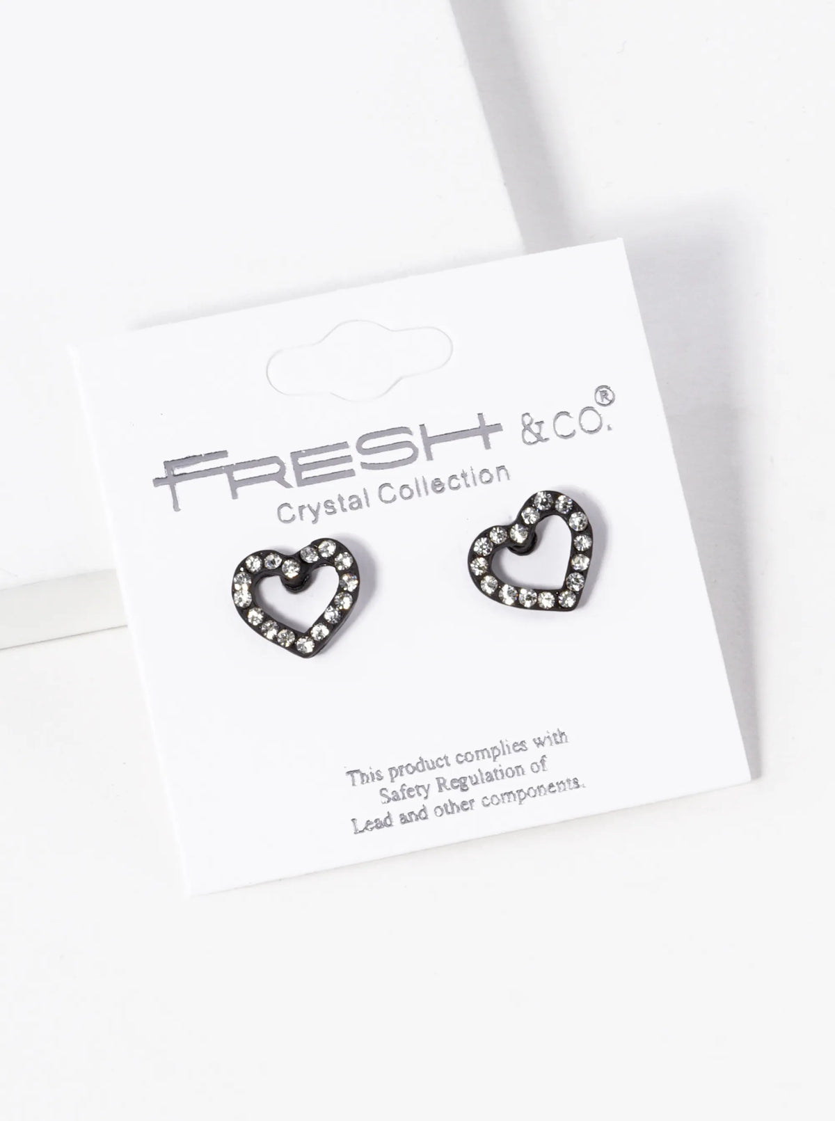 Crystal Pave 10mm Dainty Heart Stud Earrings