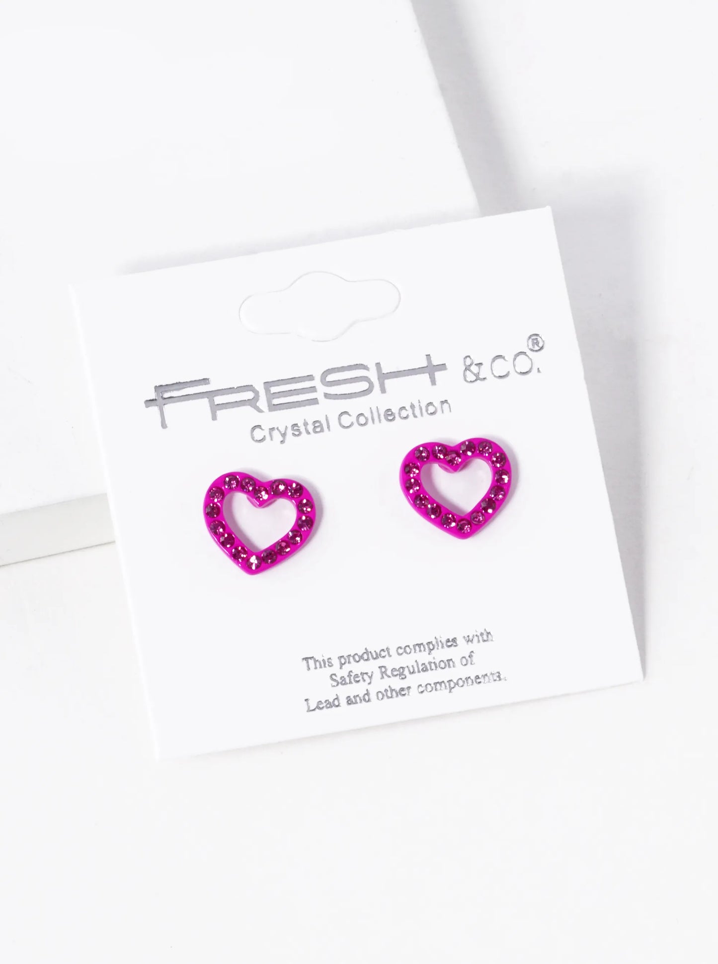 Crystal Pave 10mm Dainty Heart Stud Earrings