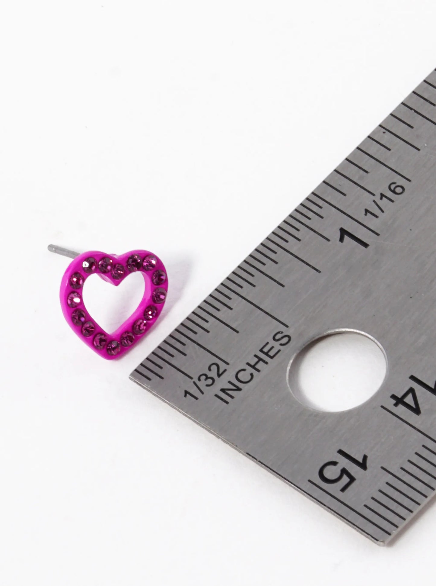 Crystal Pave 10mm Dainty Heart Stud Earrings