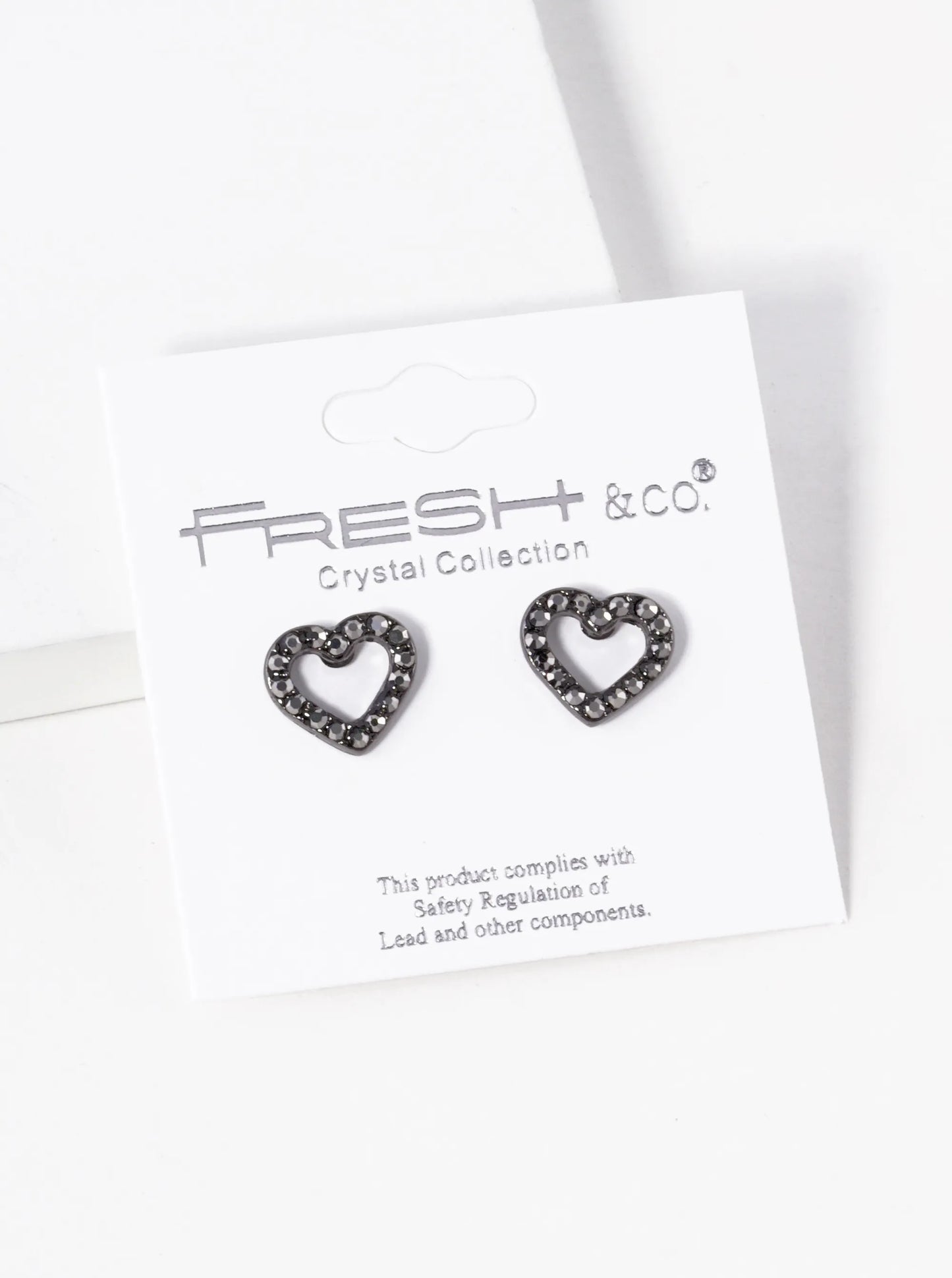 Crystal Pave 10mm Dainty Heart Stud Earrings