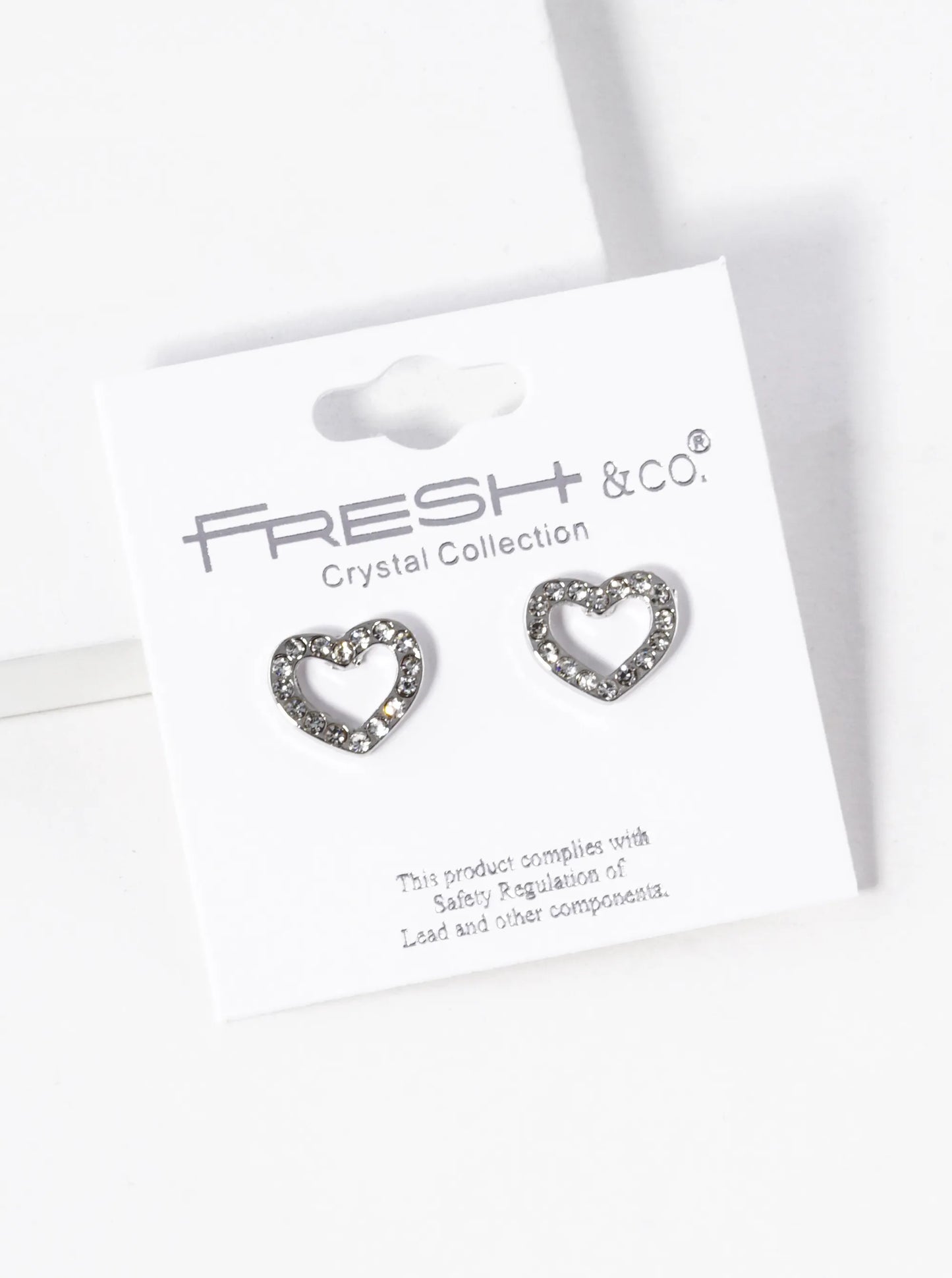 Crystal Pave 10mm Dainty Heart Stud Earrings