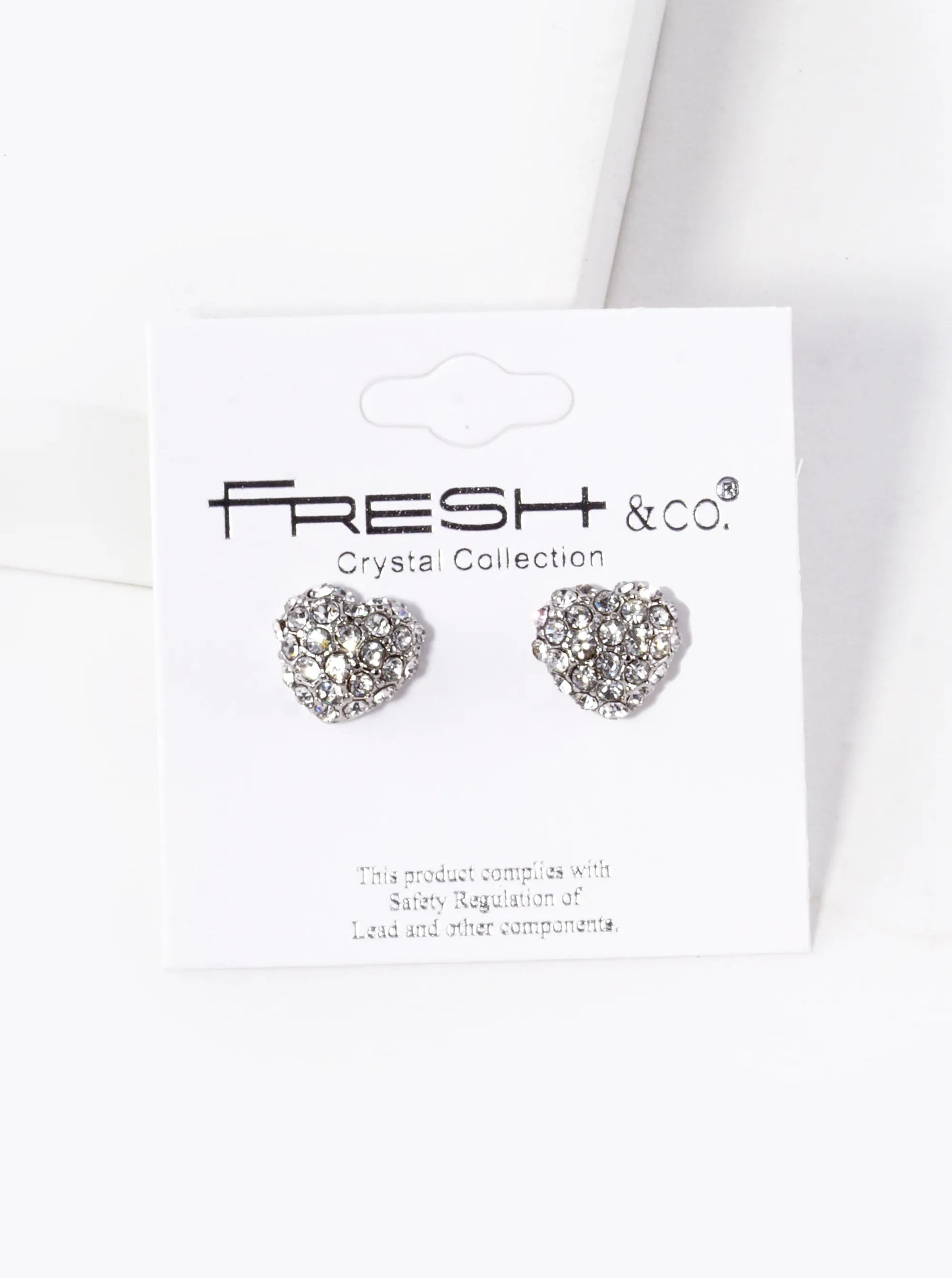 Crystal Pave 10mm Puffy Heart Stud Earrings