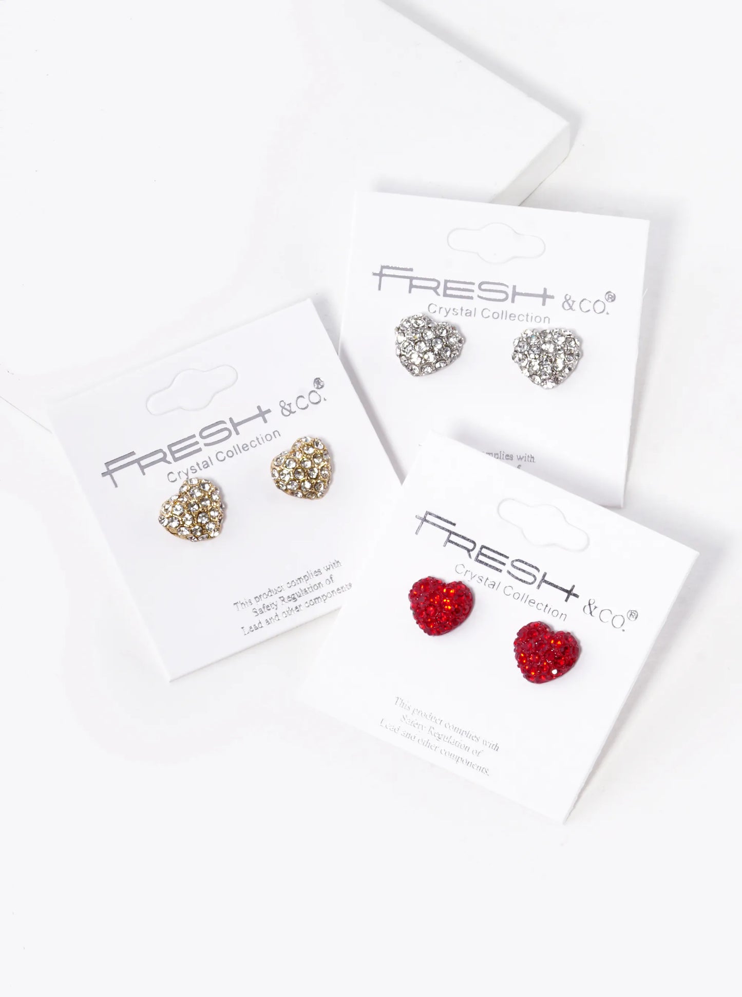 Crystal Pave 10mm Puffy Heart Stud Earrings
