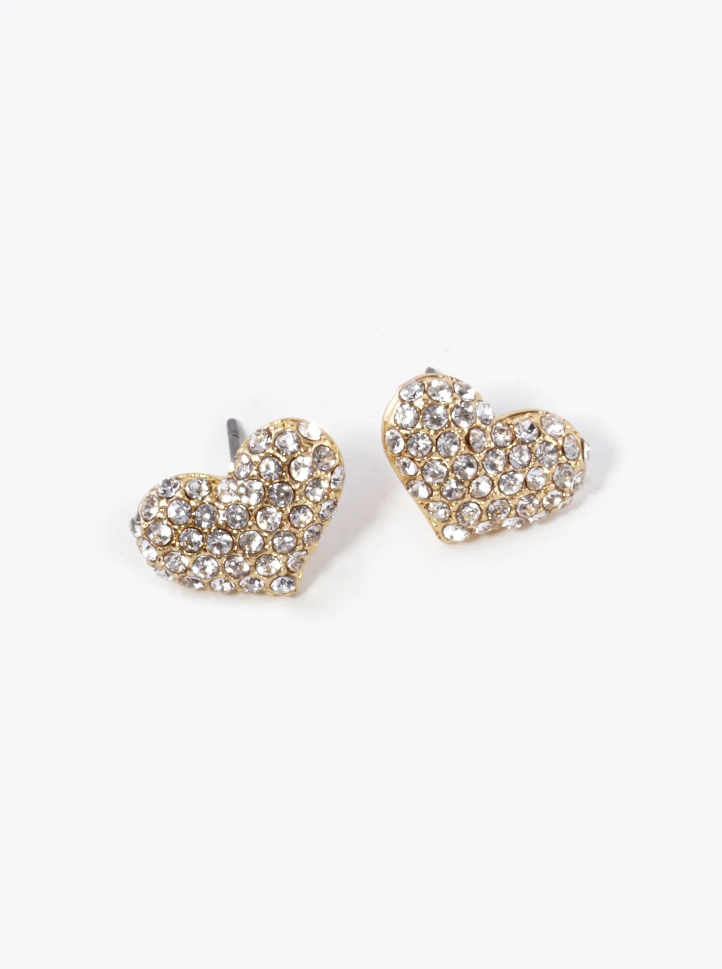 Crystal Pave 10mm Puffy Heart Stud Earrings
