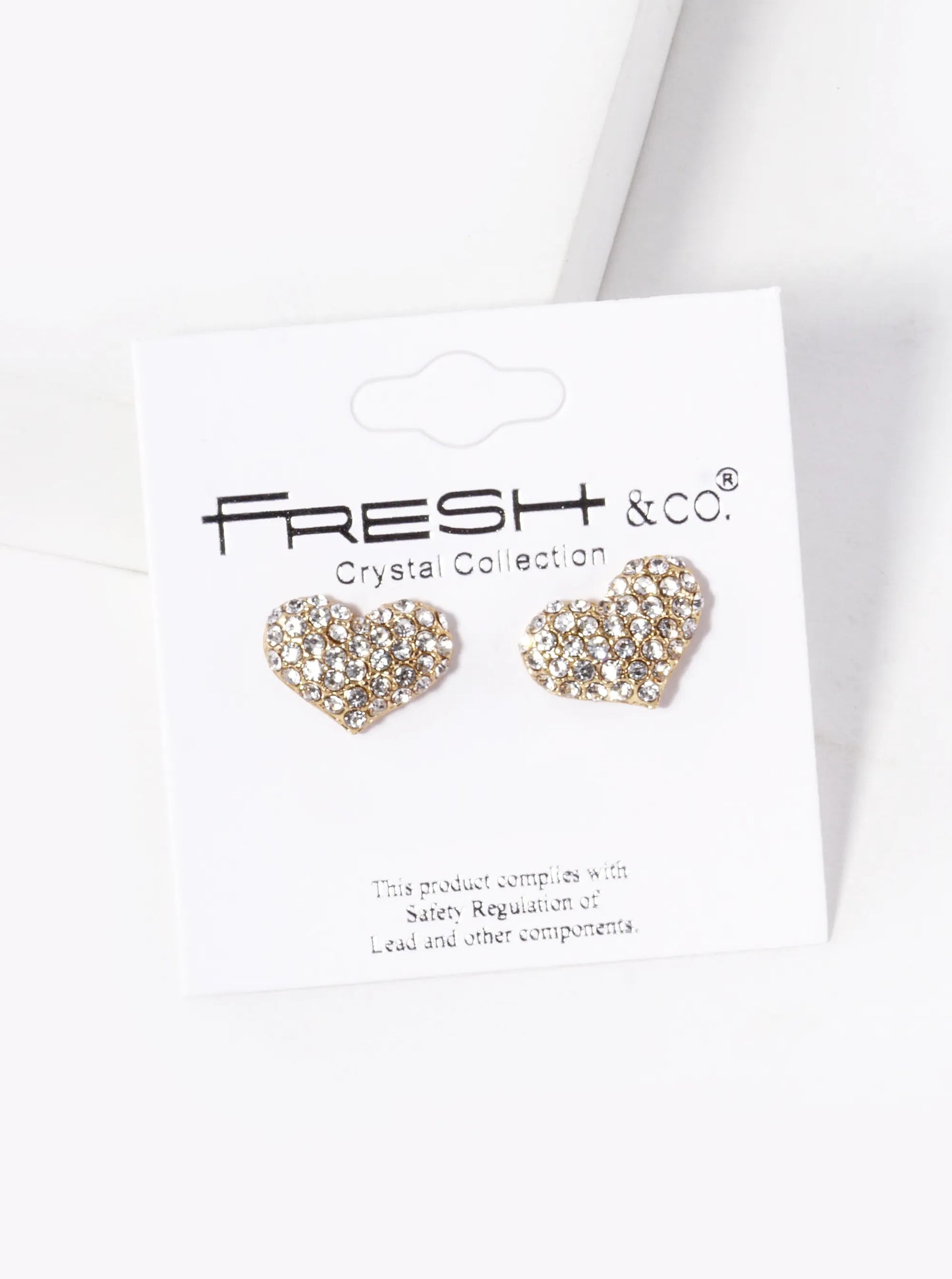 Crystal Pave 10mm Puffy Heart Stud Earrings